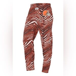 NWT ZUBAZ NFL ADULT UNISEX‎ Z88 ZEBRA PANTS, CLEVELAND BROWNS FOR MEN or WOMEN L